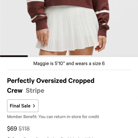 lululemon athletica Blue and White Striped Sweatshirt - Picture 6 of 6